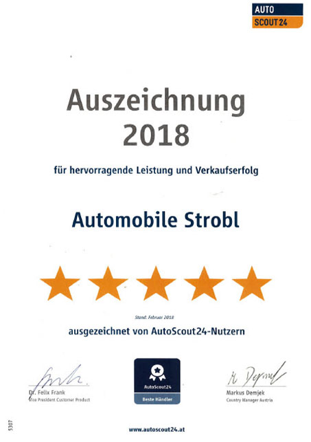 Strobl Automobile - Top Händler 2018